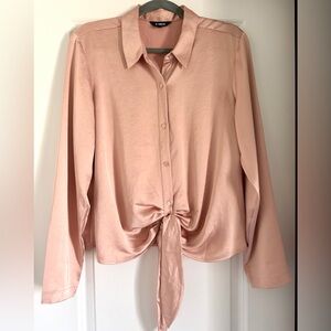 Express Pink Tie Front Blouse